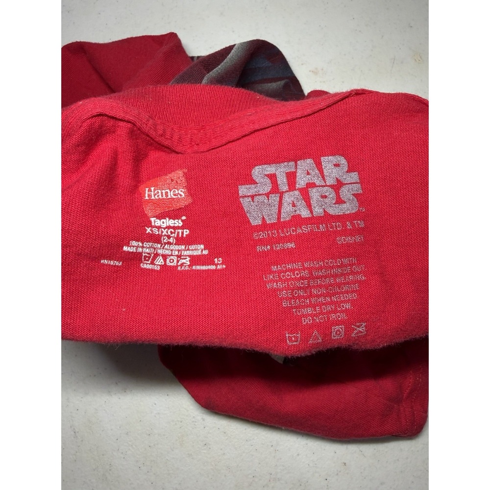 Disney Star Wars Mickey Jedi Darth Goofy Vader Shirt Kids XS 2-4 Double-Sided - Picture 3 of 5